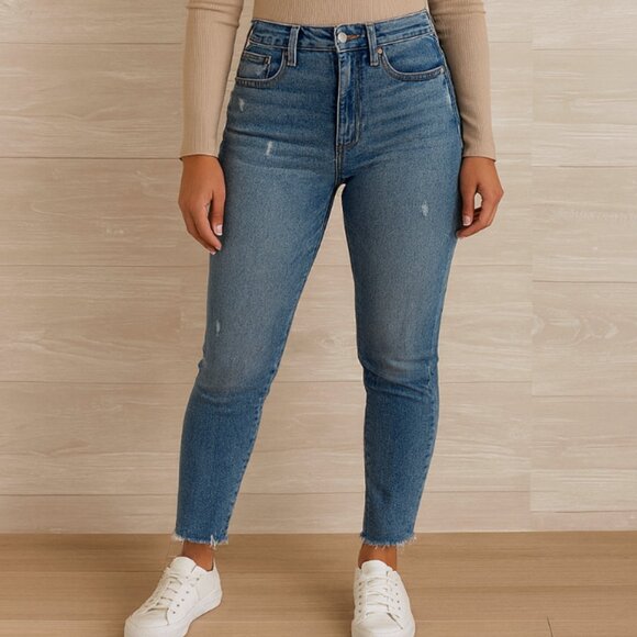 Loft Women's Size 00/24 Medium Wash High Rise Ankle Skinny Jeans - Picture 1 of 8